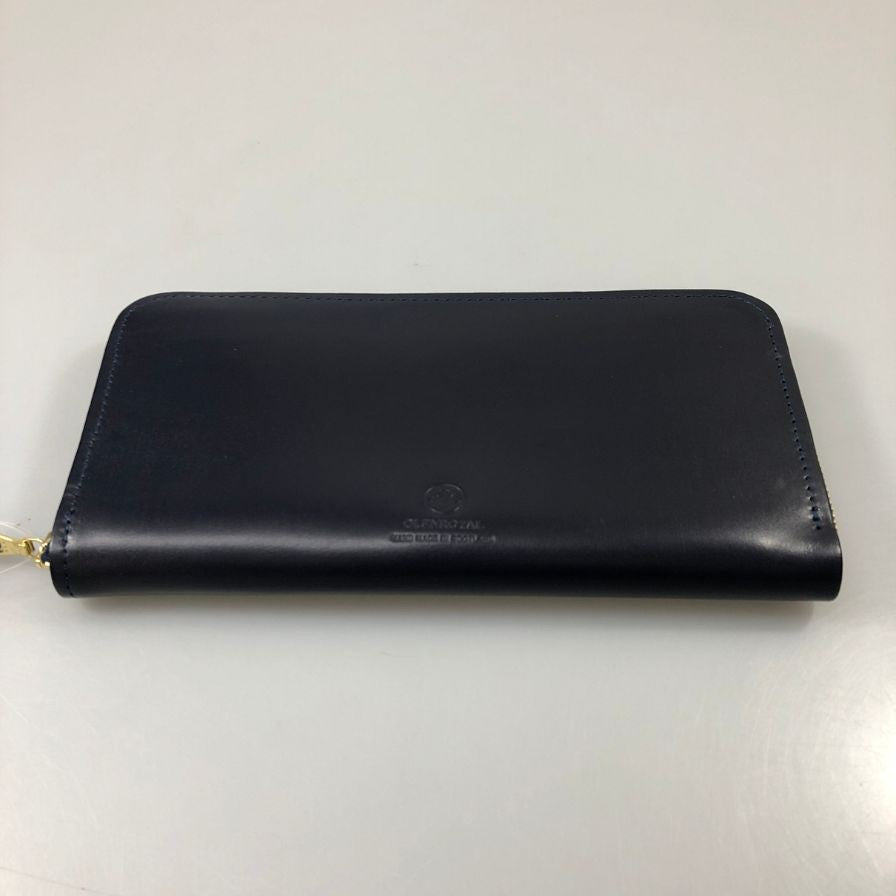 グレンロイヤル 長財布 ラウンドジップ ブライドルレザー ネイビー ゴールド金具 GLENROYAL【AFI1】