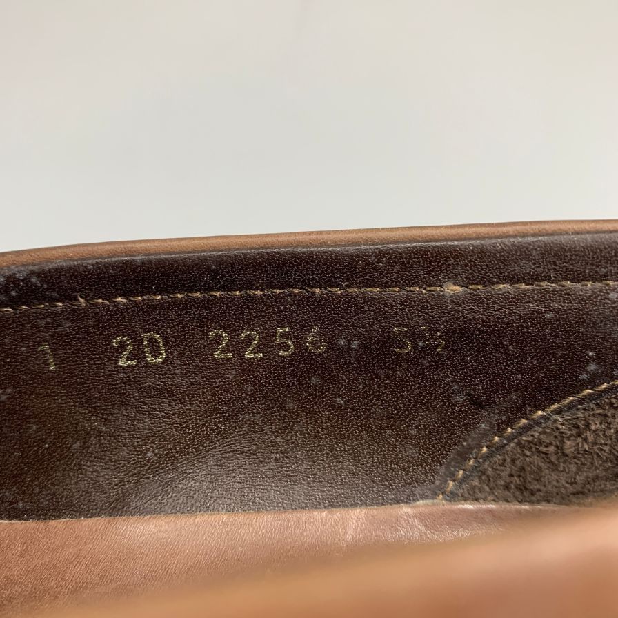 プラダ レザーシューズ  ローファー 2256 スクエアトゥ ブラウン メンズ サイズ6.5 PRADA 約25.5cm【AFD4】