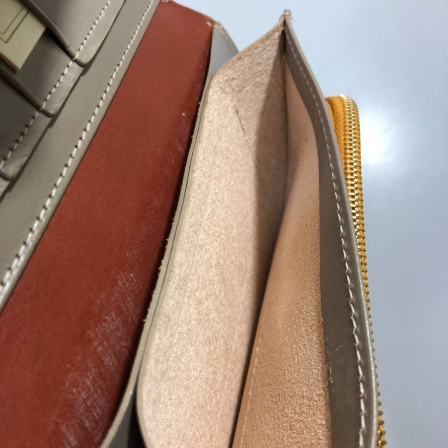 グレンロイヤル 長財布 二つ折り財布 フラップボタン ブライドルレザー グレー系 ゴールド金具 GLENROYAL【AFB54】