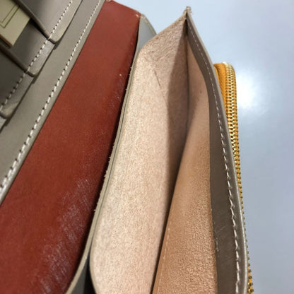 グレンロイヤル 長財布 二つ折り財布 フラップボタン ブライドルレザー グレー系 ゴールド金具 GLENROYAL【AFB54】