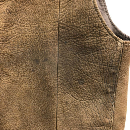 美品◆コロナドレザー バイソン ベスト コンチョ ホルスター 切り替え バイソンレザー ブラウン サイズ40 CORONADO LEATHER 【AFB24】