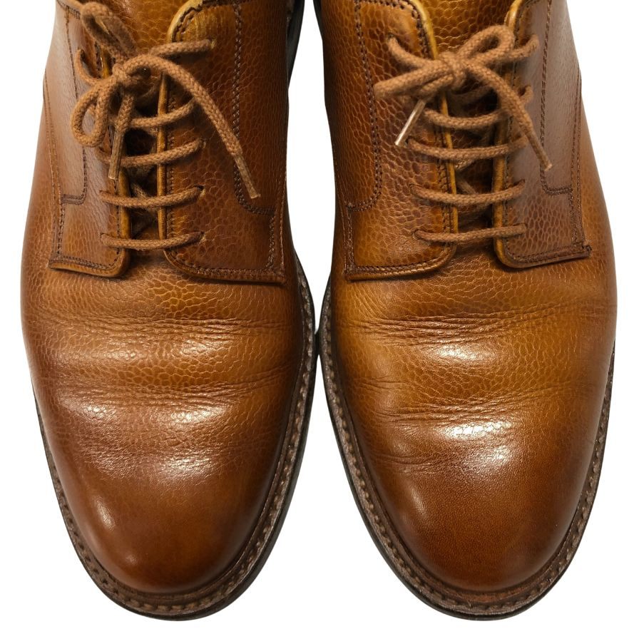 クロケット&ジョーンズ レザーシューズ セッジムーア シボ革 ブラウン サイズ7E CROCKETT&JONES SEDGEMOOR ビジネスシューズ 約26.0cm【LA】【中古】