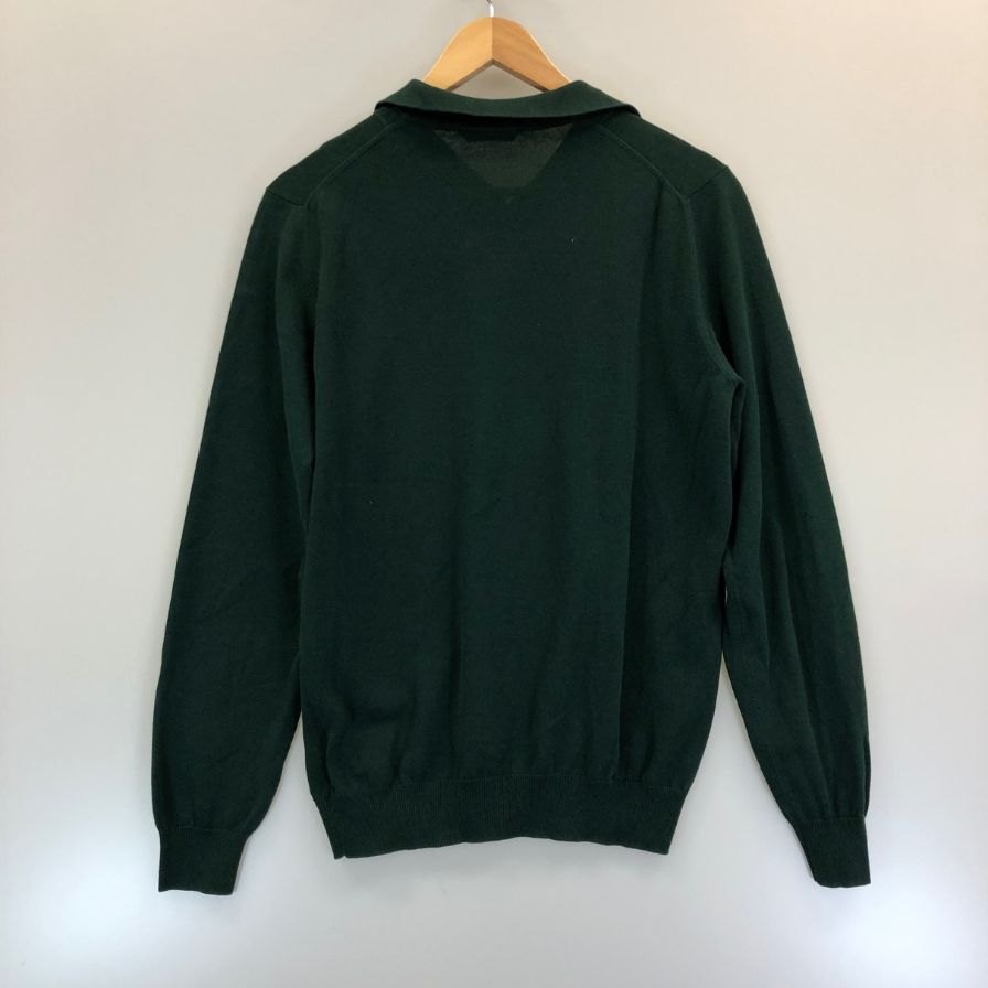 美品◆ザノーネ ニット 襟付き コットン メンズ  グリーン サイズ50 ZANONE 【AFB34】