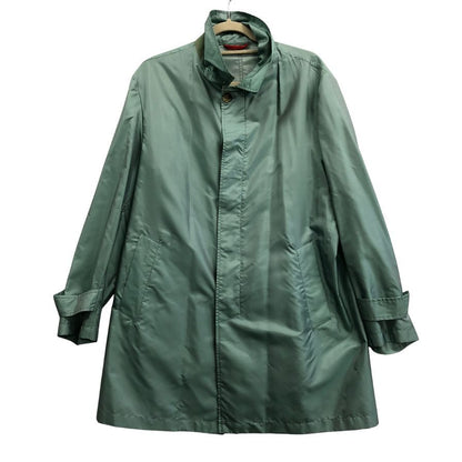 美品◆イザイア シルク100％ ジャケット ターコイズグリーン メンズ サイズ50 ISAIA 【AFB5】