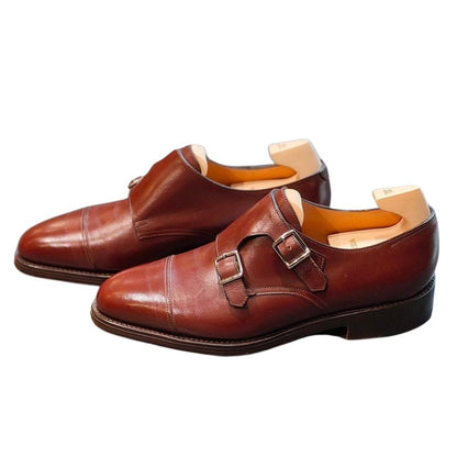 ジョンロブ レザーシューズ ダブルモンク ウィリアム ブラウン サイズUK 5.5E JOHNLOBB William ビジネスシューズ 約24.5cm【LA】【中古】