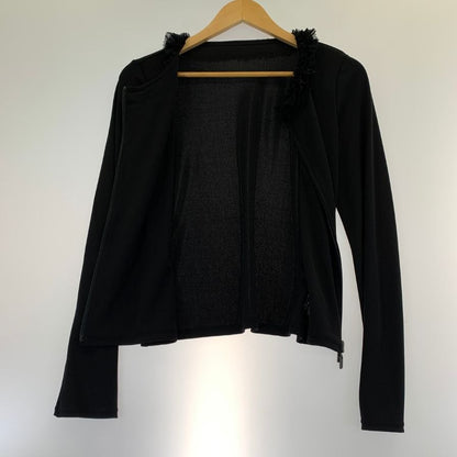 美品◆フォクシーニューヨーク カーディガン フェザーカラー 29042 ブラック レディース サイズ40 FOXEY NEWYORK 【AFB16】