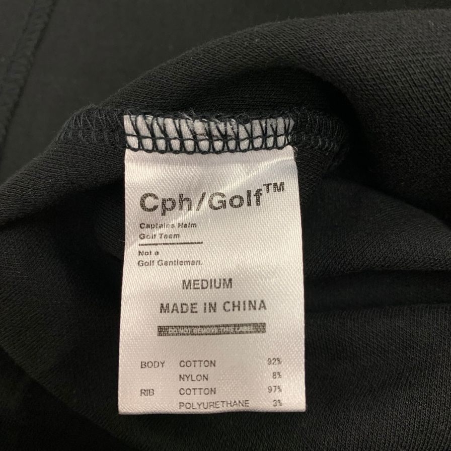 美品◆キャプテンズヘルム ゴルフ Tシャツ コットン ナイロン メンズ サイズM ブラック cph golf 【AFB27】