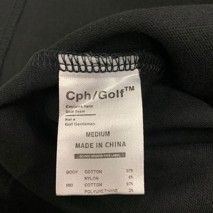 美品◆キャプテンズヘルム ゴルフ Tシャツ コットン ナイロン メンズ サイズM ブラック cph golf 【AFB27】