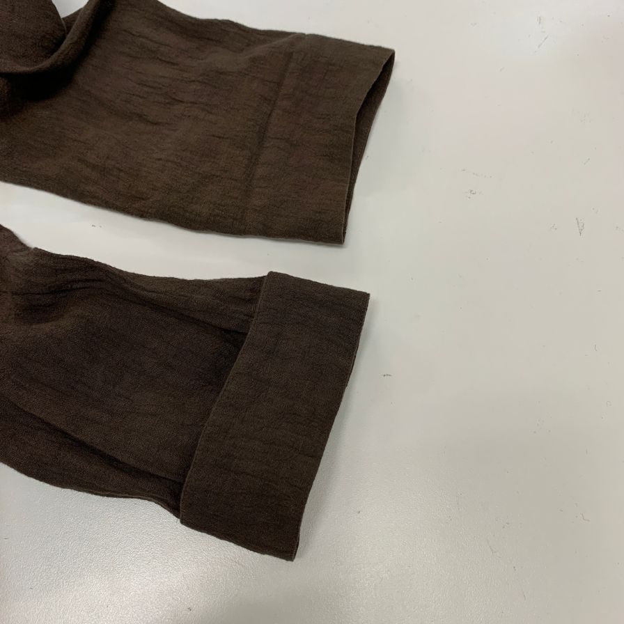 極美品◆カル ウオーターツイストリネン シャツジャケット C231F08B03 長袖 ブラウン メンズ サイズ3 Cale 【AFB45】