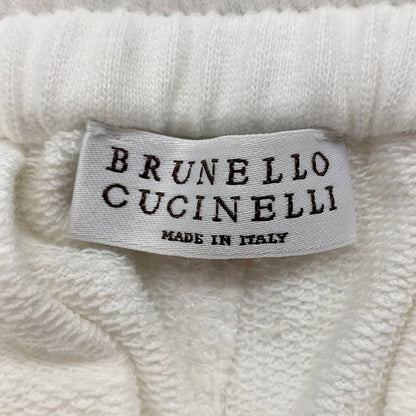 美品◆ブルネロクチネリ スウェットパンツ カーゴ ドローストリング メンズ ホワイト サイズM Brunello Cucinelli 【AFB39】