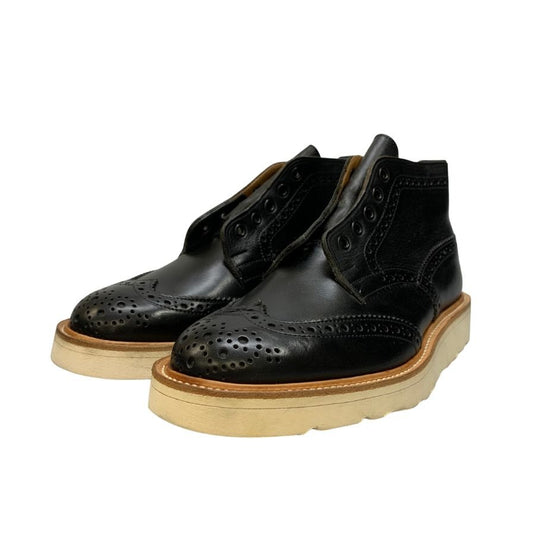 トリッカーズ レザーブーツ M5833 ビブラムソール ウィングチップ メンズ サイズ 8 ブラック Tricker's ビジネスシューズ 約26.5cm【LA】【中古】