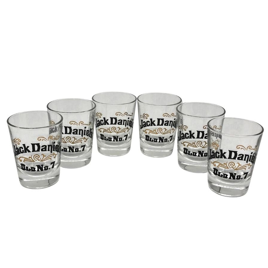 ジャックダニエル OLD No.7 ショットグラス 6個セット JACK DANIEL'S【AFI28】【中古】