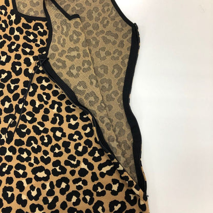 極美品◆マイケルコース ワンピース ノースリーブ ドレス レオパード柄 レディース サイズL 総柄 MICHAEL KORS 【AFB30】