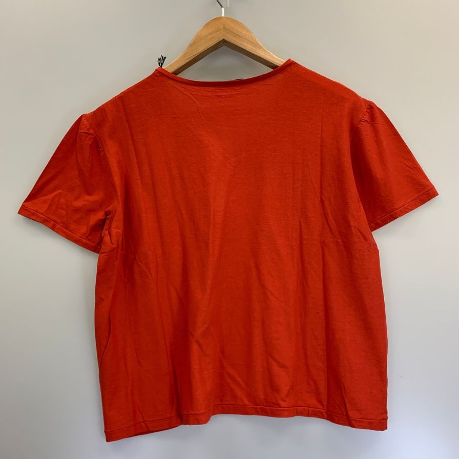 新品同様◆ロベルトコリーナ Tシャツ Vネック 無地 コットン オレンジ サイズ46 roberto collina 【AFB34】