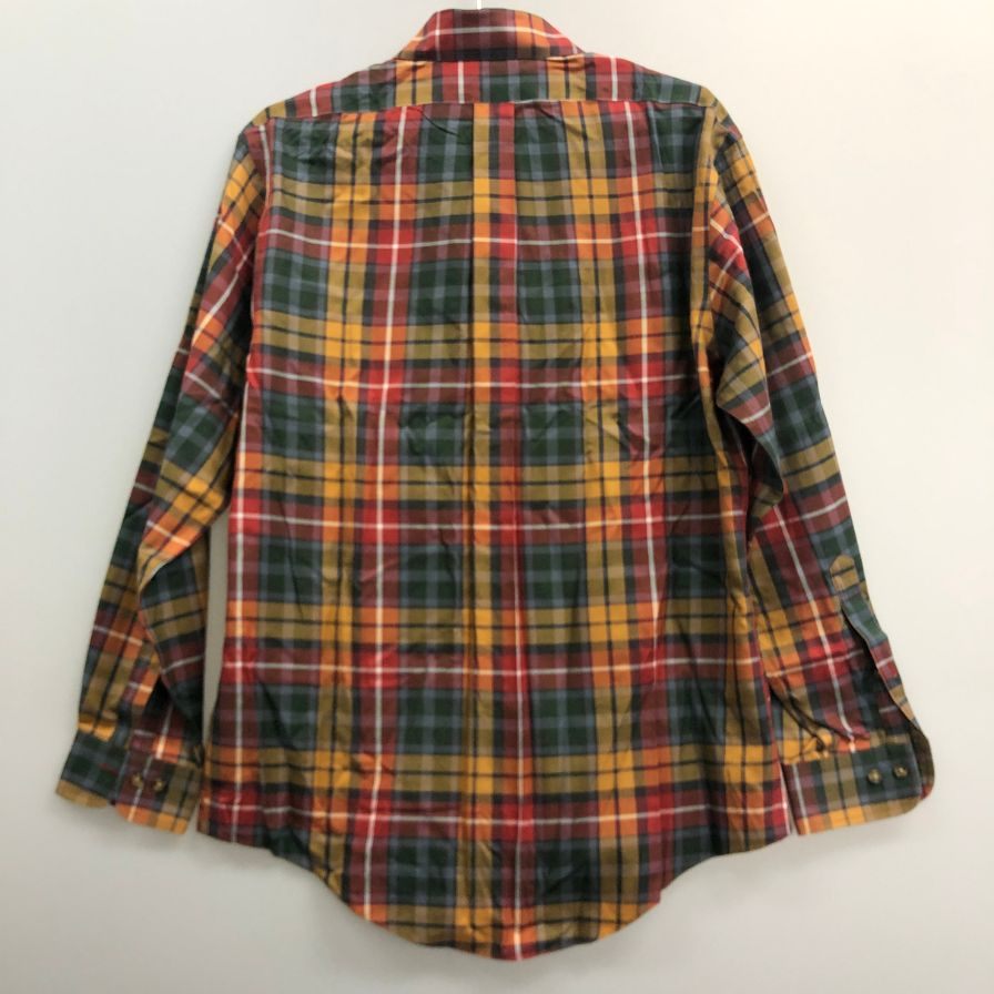 中古◆ブルックスブラザーズ コットンチェックシャツ レッド系 メンズ サイズUS M BROOKS BROTHERS 【AFB14】