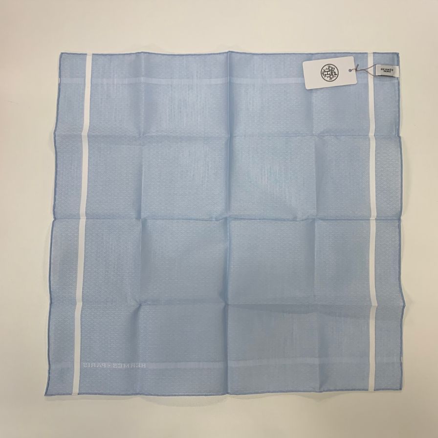 エルメス ハンカチ コットン100% ブルー系 レディース HERMES【AFI7】【中古】