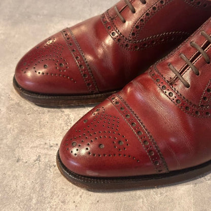 クロケット＆ジョーンズ チェアマン セミブローグ 236ラスト バーガンディ サイズUK5.5E メンズ CROCKETT&JONES ビジネスシューズ 約24.0cm【LA】【中古】