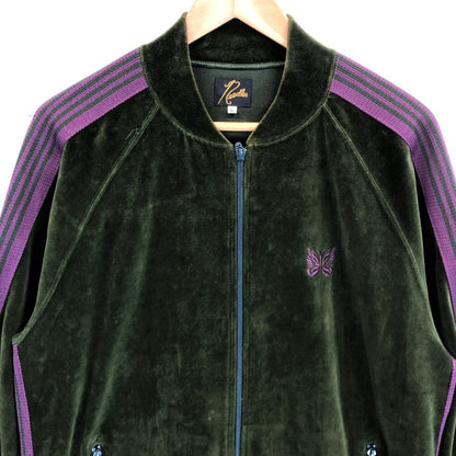 極美品◆ニードルス 21AW トラックジャケット ベロア グリーン×パープル メンズ サイズL J0227 Needles 【AFB3】