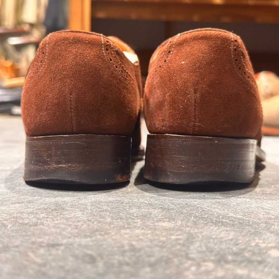 グレンソン レザーシューズ 6381 フルブローグ スエード ブラウン サイズUK6.5F メンズ GRENSON ビジネスシューズ 約25.0cm【LA】【中古】