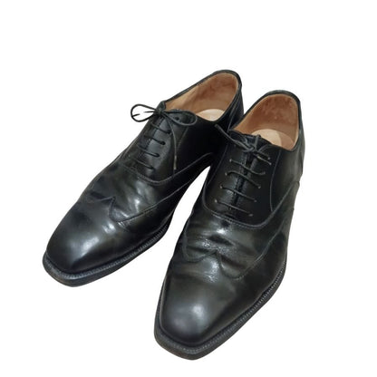 エンツォボナフェ レザーシューズ ウイングチップ カーフ ブラック サイズUK7 Enzo Bonafe ビジネスシューズ 約25.5cm【LA】【中古】