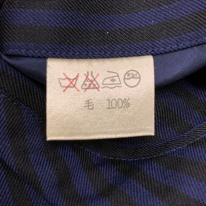 美品◆イッセイミヤケ 80S 筆タグ 変形ジャケット ストライプ ネイビー系 メンズ サイズM ISSEY MIYAKE 【AFB14】