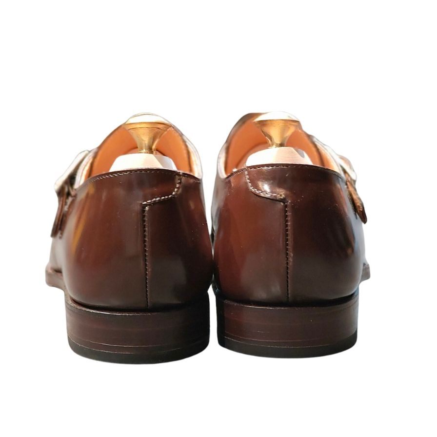 クロケット&ジョーンズ レザーシューズ シングルモンク モンクトン ダークブラウン メンズ サイズ8E CROCKETT&JONES MONKTON ビジネスシューズ 約26.0cm【LA】【中古】