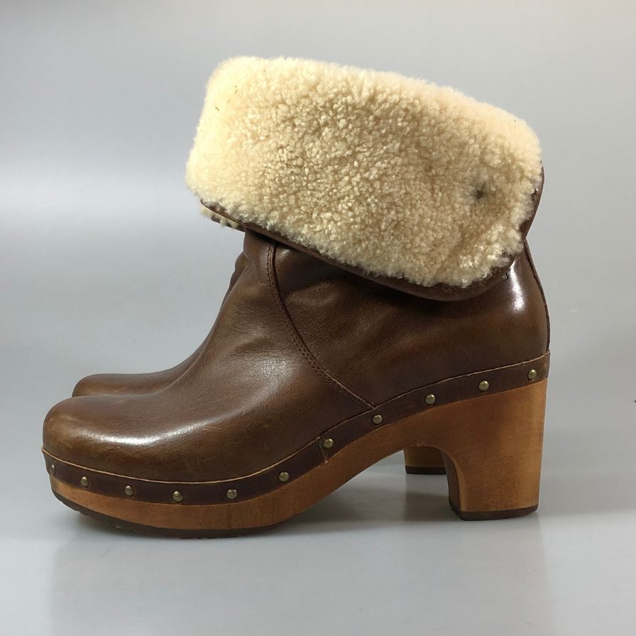 アグ ムートンブーツ ベイリーボタン ミニ ブラウン系 レディース サイズ25 1003889 UGG 約25.0cm【AFC29】