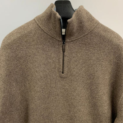 美品◆エルメネジルド ゼニア ニット ハーフジップ カシミア混 ブラウン メンズ サイズM Ermenegildo Zegna 【AFB11】