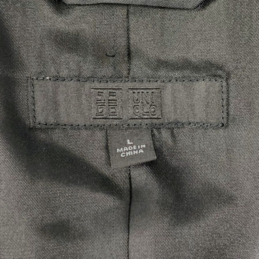 美品◆ユニクロ メンズ コート カシミヤ ブラック サイズL UNIQLO 【AFB22】