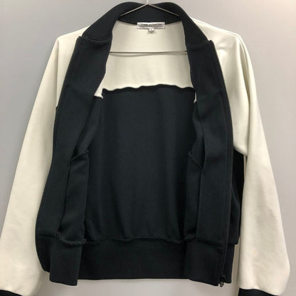 中古◆コムデギャルソン レディース ジップ ブルゾン ジャージ バイカラー OX-T021 AD2023 サイズL ブラック×ホワイト COMME des GARONS 【AFB33】