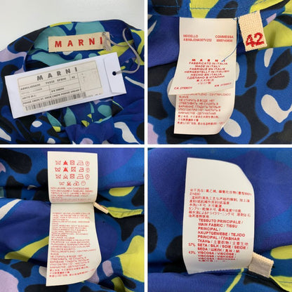 中古◆マルニ 総柄 ワンピース ブルー サイズ42 レディース ドレス MARNI MADE IN ITALY 【AFB3】