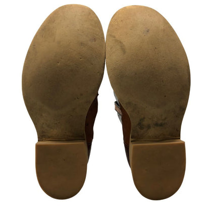 アンダーソン ビーン ブーツ カンパニー ローパーブーツ オーストリッチ&レザー コンビ メンズ サイズ8D ブラウン ネイビー ANDERSON BEAN BOOT COMPANY 約27.0cm【AFC54】