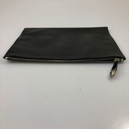 プラダ サフィアーノ レザー 薄型 クラッチ バッグ ブラック PRADA【AFE8】