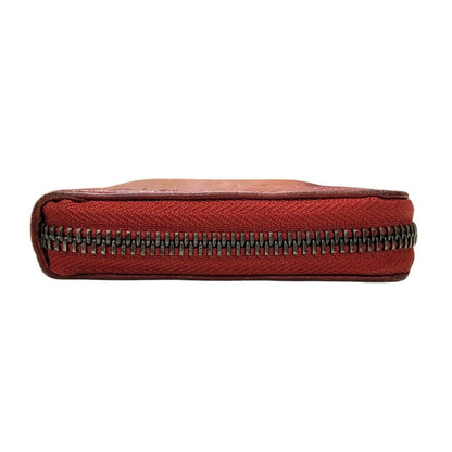 ロエベ 長財布 アナグラム ラウンドジップ エンボス レッド LOEWE【AFI18】