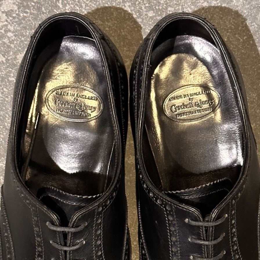クロケット&ジョーンズ レザーシューズ クリフォード ウイングチップ ブラック サイズUK8E メンズ Crockett&Jones ビジネスシューズ 約26.5cm【LA】【中古】