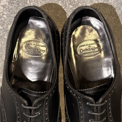 クロケット&ジョーンズ レザーシューズ クリフォード ウイングチップ ブラック サイズUK8E メンズ Crockett&Jones ビジネスシューズ 約26.5cm【LA】【中古】