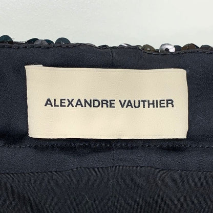 アレクサンドルボーティエ スパンコール ひざ丈パンツ スパッツ レディース サイズ38 ブラック ALEXANDRE VAUTHIER 【AFB16】