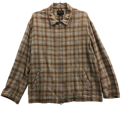 美品◆ペンドルトン ジップアップブルゾン チェック ベージュ系 メンズ サイズM PENDLETON 【AFB11】