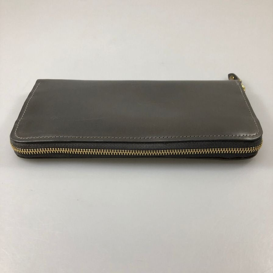 グレンロイヤル 長財布 ラウンドジップ ブライドルレザー グレー ゴールド金具 GLENROYAL【AFI1】