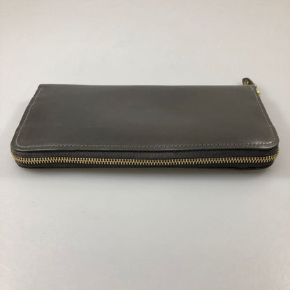 グレンロイヤル 長財布 ラウンドジップ ブライドルレザー グレー ゴールド金具 GLENROYAL【AFI1】