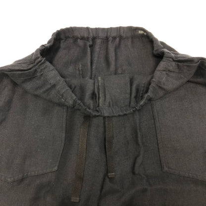 コモリ 25SS リネン サテン ドローストリングパンツ ブラック メンズ サイズ2 B01-03019 COMOLI 【AFB39】