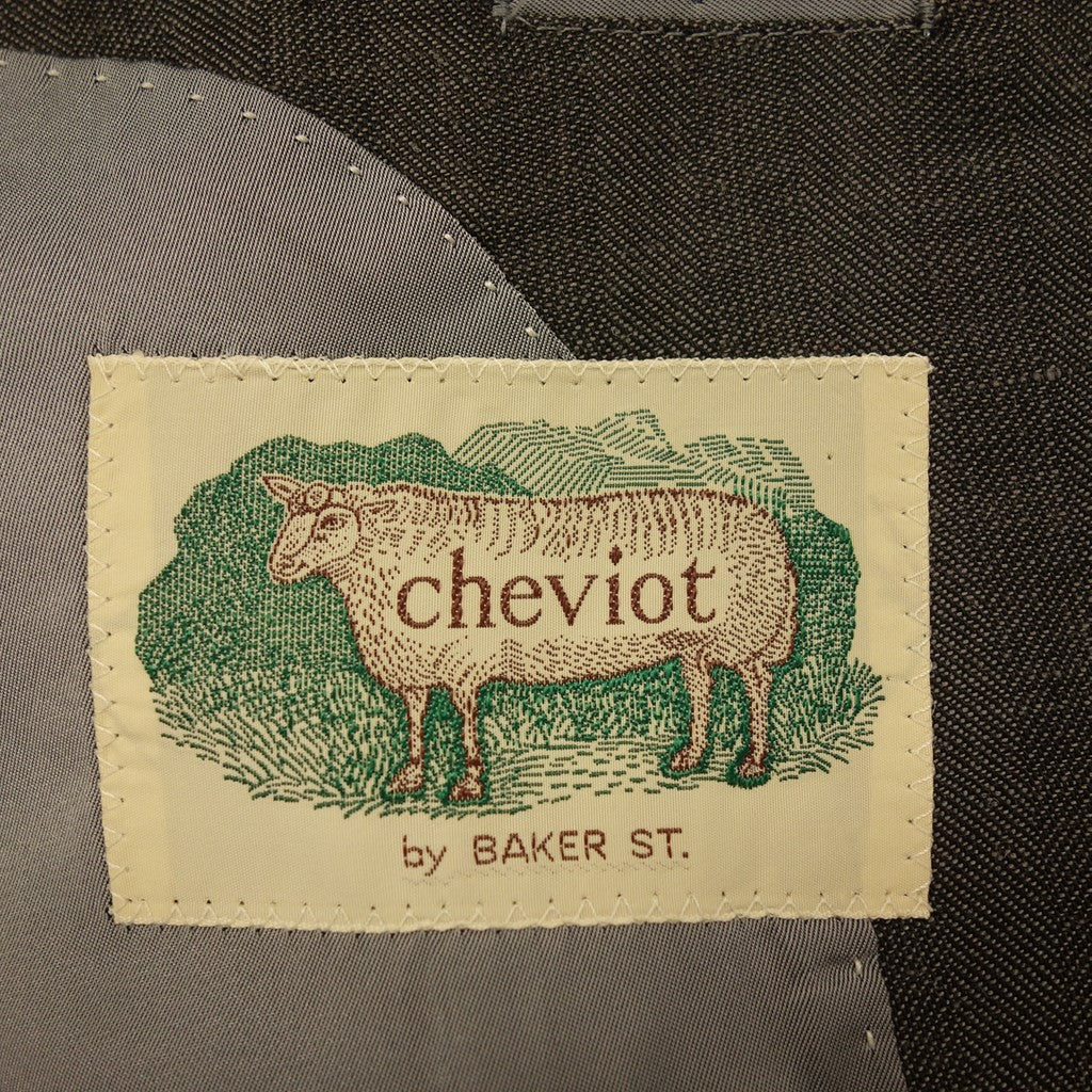 Used Cheviot Jacket Linen Men's Gray Size AB7 Cheviot [AFB18] 