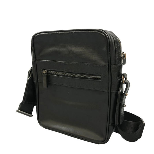 ダンヒル ショルダー バッグ レザー×キャンバス加工 コンビ C0128 メンズ ブラック Dunhill【AFE2】