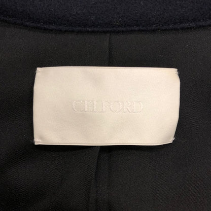 美品◆セルフォード コート ベルト付き レディース ブラック サイズ 36  CELFORD 【AFA4】