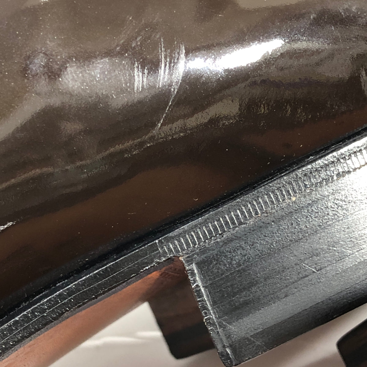 フェランテ スリッポン パテントレザー ダークブラウン メンズ サイズ7 FERRANTE 約25.5cm【AFD15】