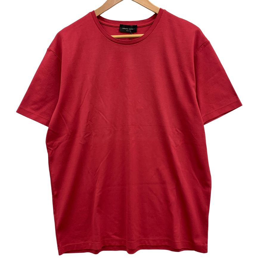 新品同様◆ロベルトコリーナ Tシャツ レッド コットン サイズ48 メンズ roberto collina 【AFB41】