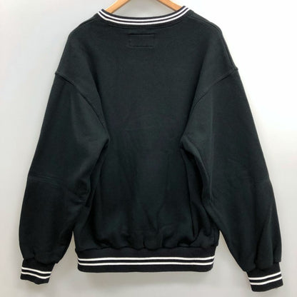 中古◆ワコマリア スウェット トレーナー 刺繍デザイン リブ ブラック メンズ サイズL WACKO MARIA 【AFB28】