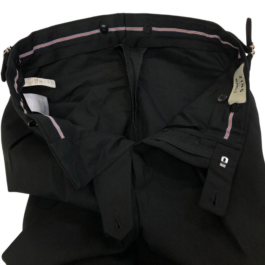 ベルナールザンス ×ビームス ウール混合 スラックス  パンツ メンズサイズ US28  ブラック BERNARD ZINS × BEAMS 【AFB30】