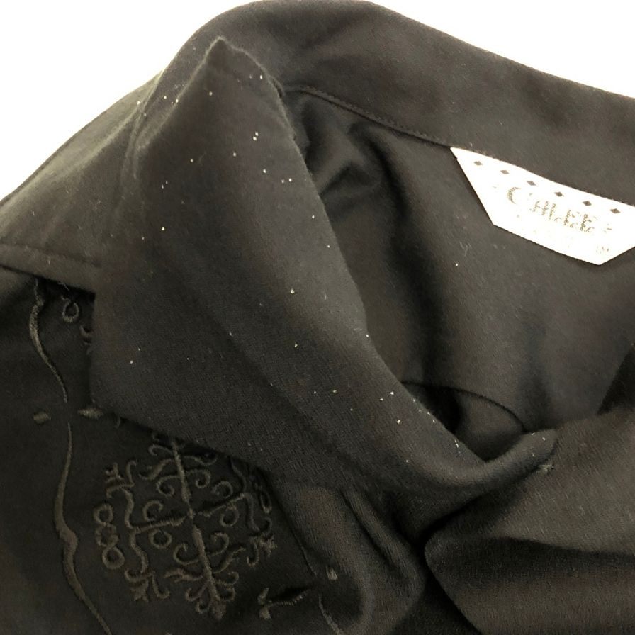 美品◆キャリー シャツ 半袖 キューバシャツ メンズ ブラック サイズM CALEE 【AFB38】