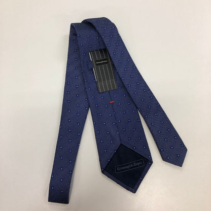 エルメネジルドゼニア ネクタイ シルク100％ 総柄 ブルー Ermenegildo Zegna【AFI21】